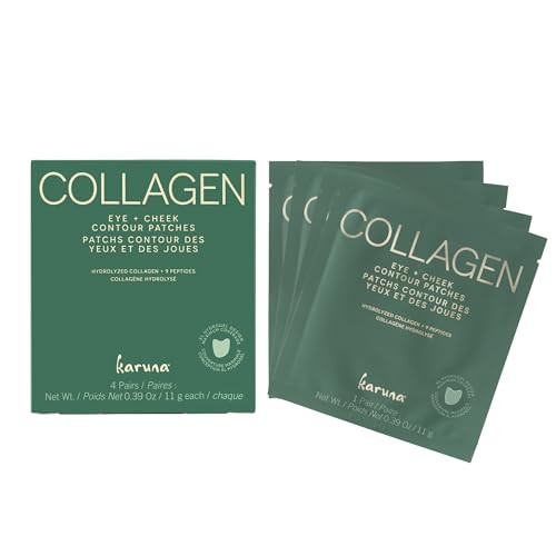 Karuna Skin - Collagen Hydrogel Eye & Cheek Mask, 2-Piece Hydrating & Rejuvenating Patches, Age-Defying, Deeply Moisturizing, Targets Fine Lines & Puffiness, 4 Pack | Amazon (US)
