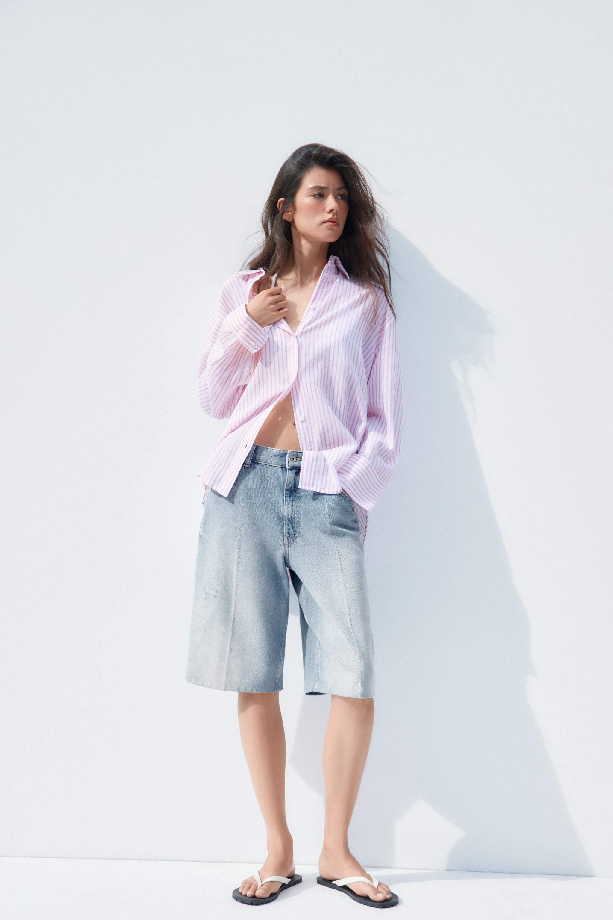 STRIPED OVERSIZED SHIRT | Zara US