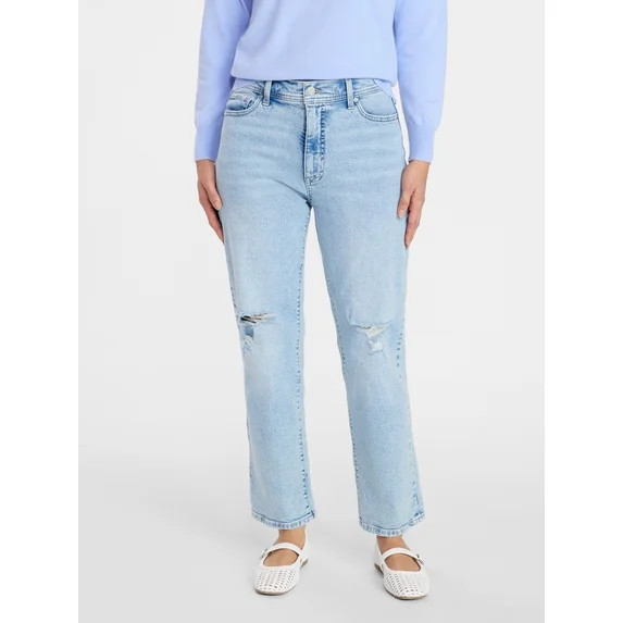 Time and Tru Women's Relaxed Boyfriend Jeans, 26" Inseam, Sizes 0-22 | Walmart (US)