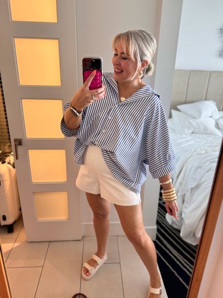 Sharing my cruise on boarding outfit. My Amazon striped top size large, pair it with my Spanx white shorts. I’m linking similar shorts as mine are sold out.

Code WANDAXSPANX 

#LTKMidsize #LTKOver40 #LTKSeasonal