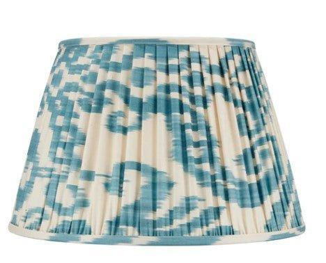 Light Blue & Cream Ikat Pleated Lamp Shade - Available in Multiple Siz | The Well Appointed House, LLC