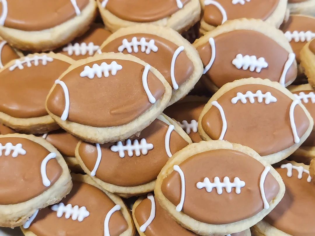 Mini Football Cookies 3 Dozen - Etsy | Etsy (US)
