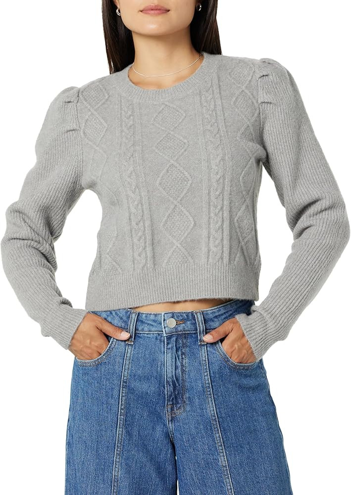 The Drop Women's Gloria Puff Sleeve Cable-Knit Sweater | Amazon (US)