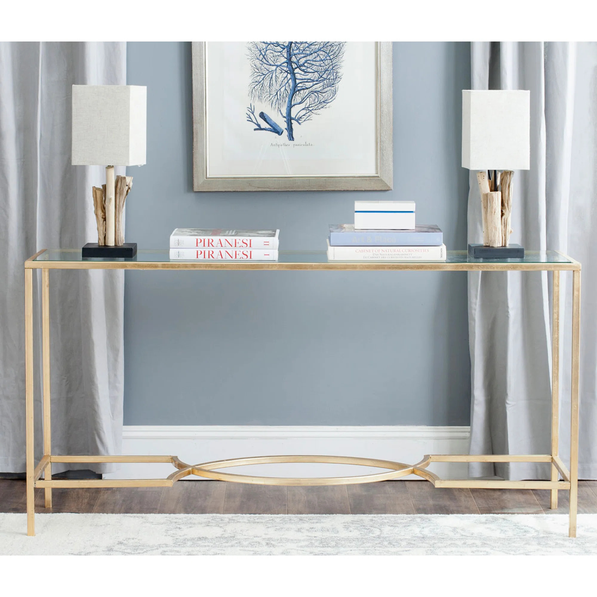 House of Hampton® Lystra 63'' Glass Top Console Table & Reviews | Wayfair | Wayfair North America
