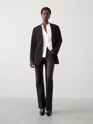 Vegan Leather Bootcut Mid-Rise Pant | Banana Republic Factory