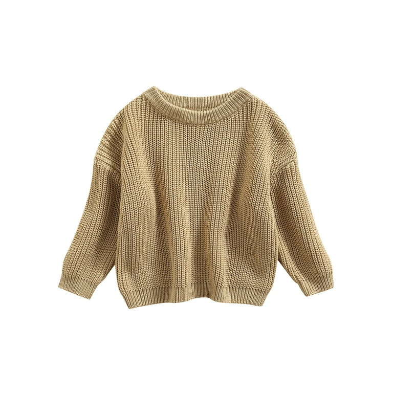 Fullvigor Toddler Boys Girls Knit Sweater Oversized Sweatshirt Fall Winter Pullover Tops | Walmart (US)