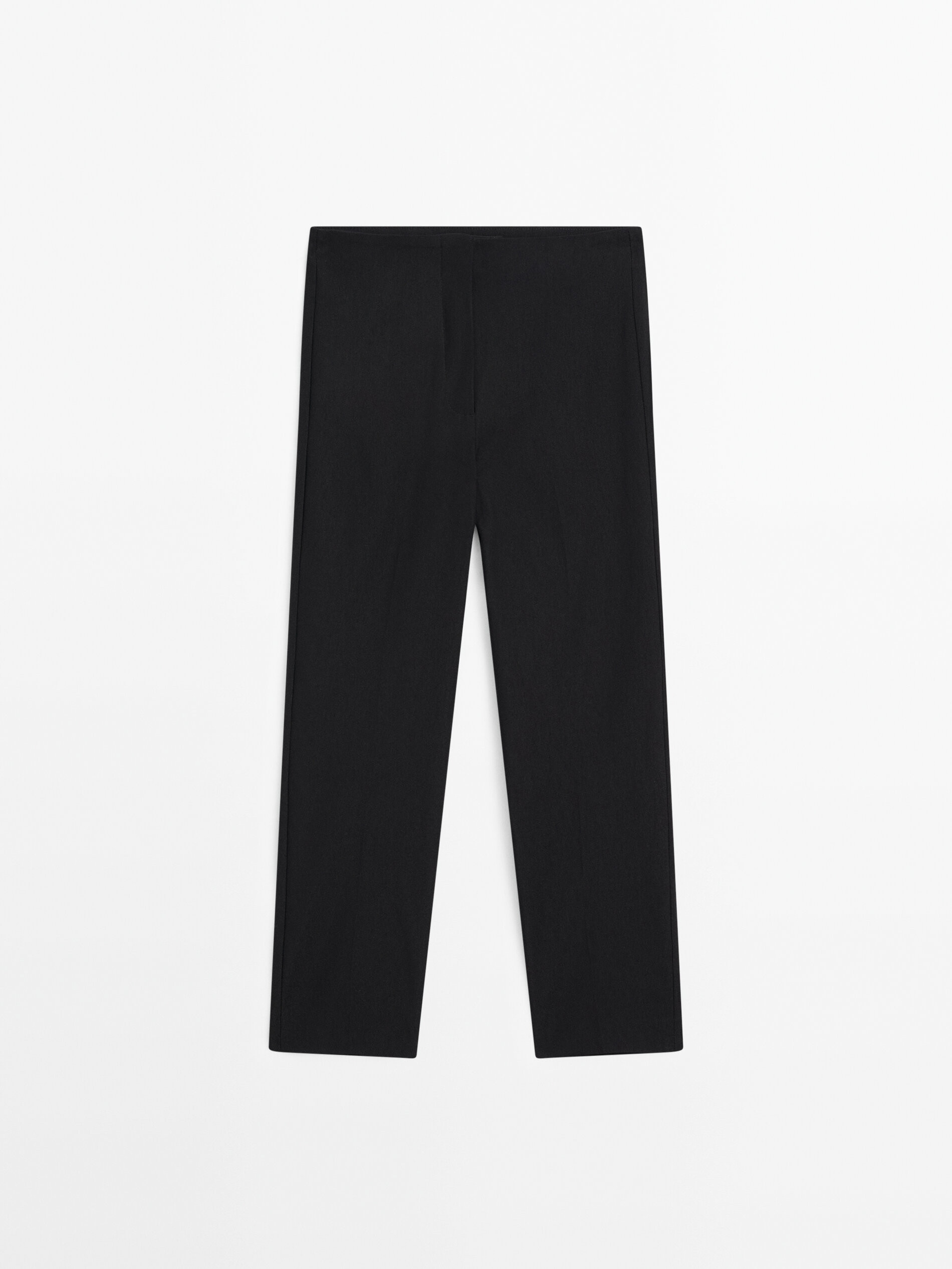 High-waist stretch capris | Massimo Dutti US