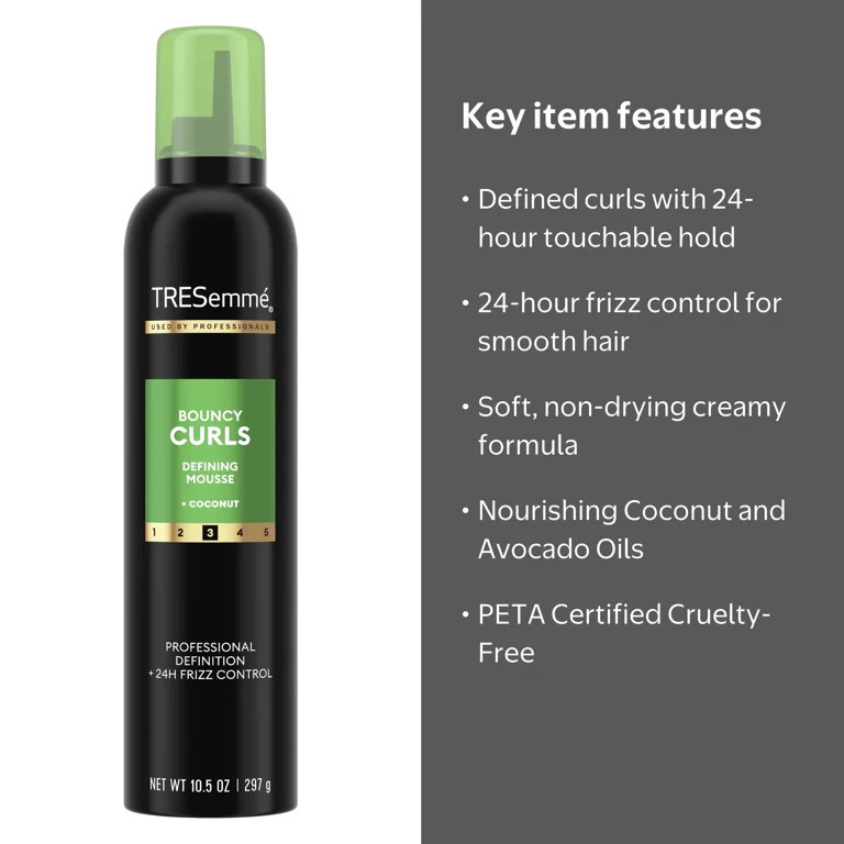 Tresemme Nourishing Mousse Flawless Curls with Coconut and Avocado Oil, 10.5 oz | Walmart (US)