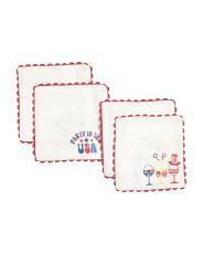 set of 4 americana drinks cocktail napkins | TJ Maxx
