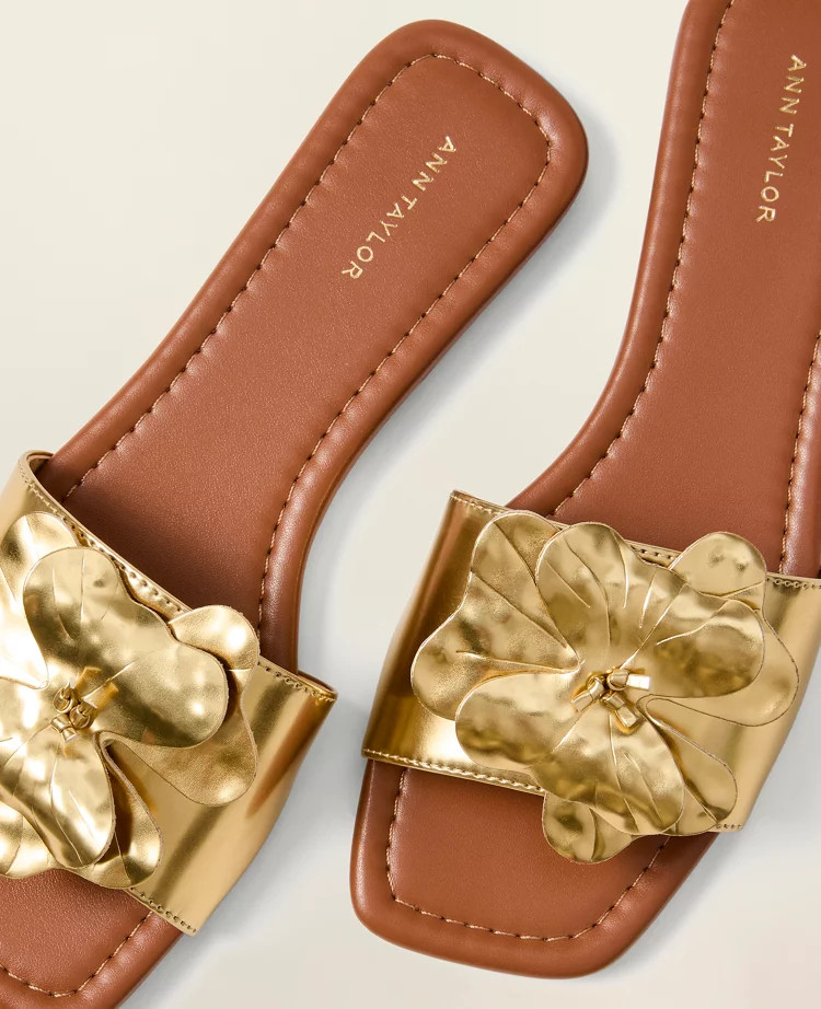 Floral Embellished Slide Sandal | Ann Taylor