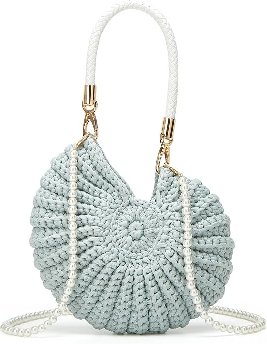 Jusavie Bohemia Crochet Handwoven Seashell Bag Women Summer Beach Bag Boho Evening Clutch Purses ... | Amazon (US)