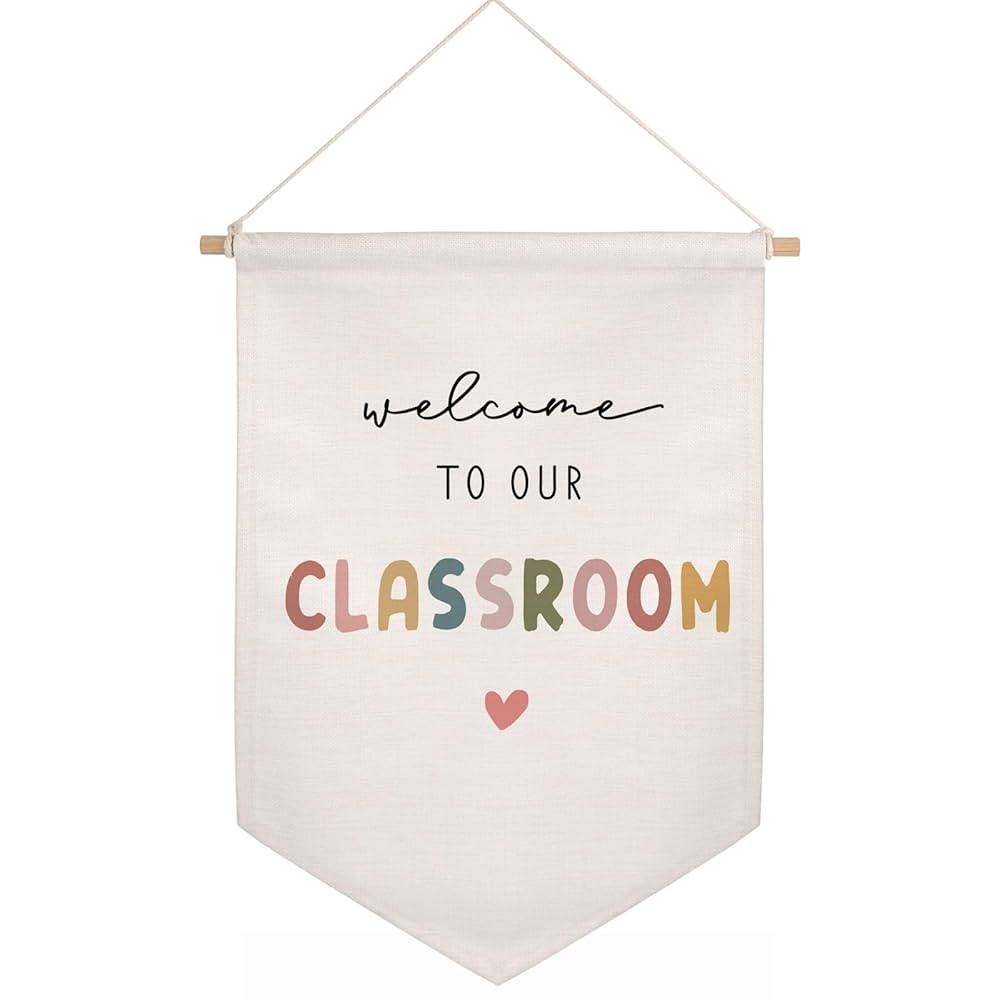 Welcome to Our Classroom Sign, Teacher Door Hanger, Boho Teacher, Classroom Banner, Back to Schoo... | Amazon (US)