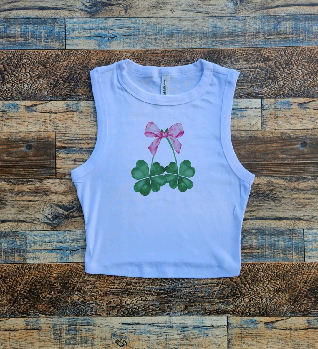 Four Leaf Clover Baby Tee, St Patricks Bow Crop, Saint Patty Coquette, Green Shamrock Luck Tshirt... | Etsy (US)