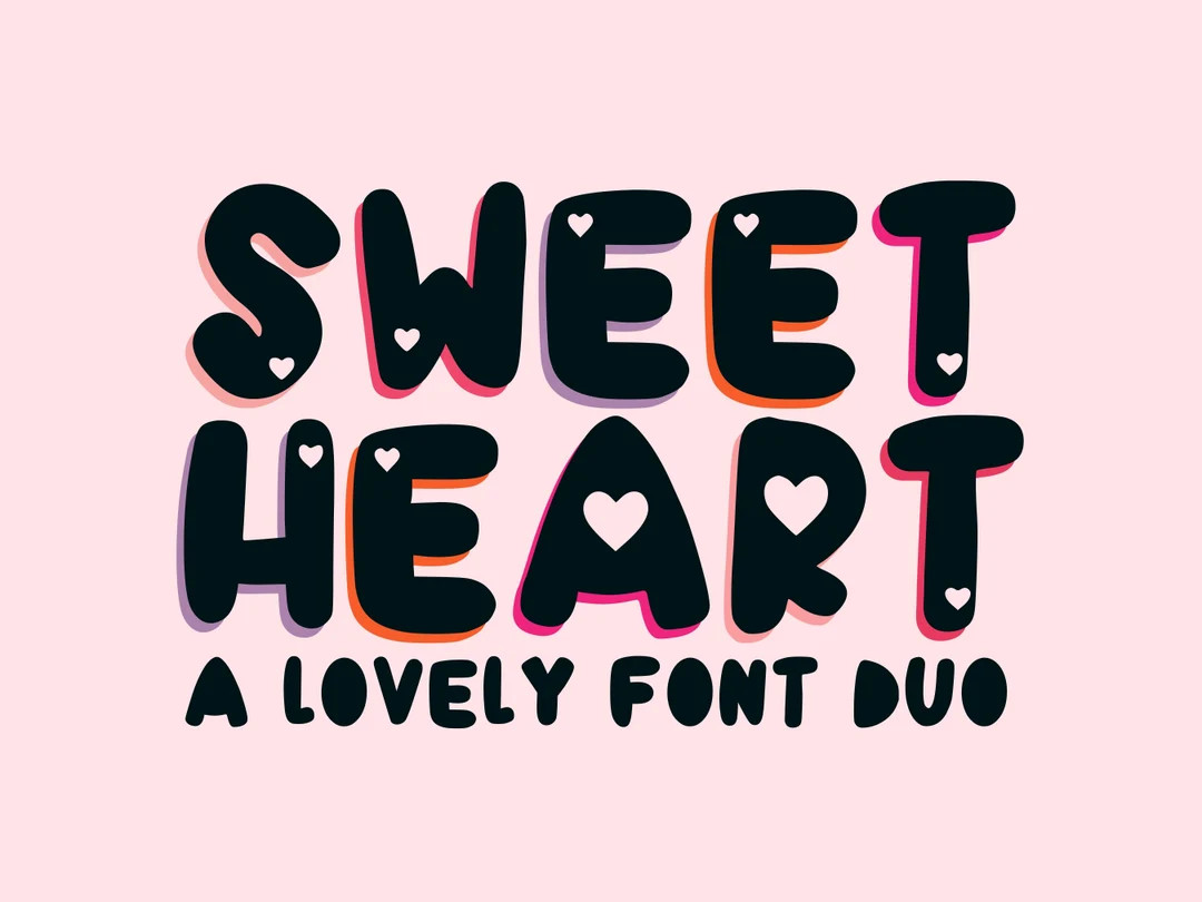 Bold Font Duo Bubbly Font Cute Font Pair Happy Fonts - Etsy | Etsy (US)