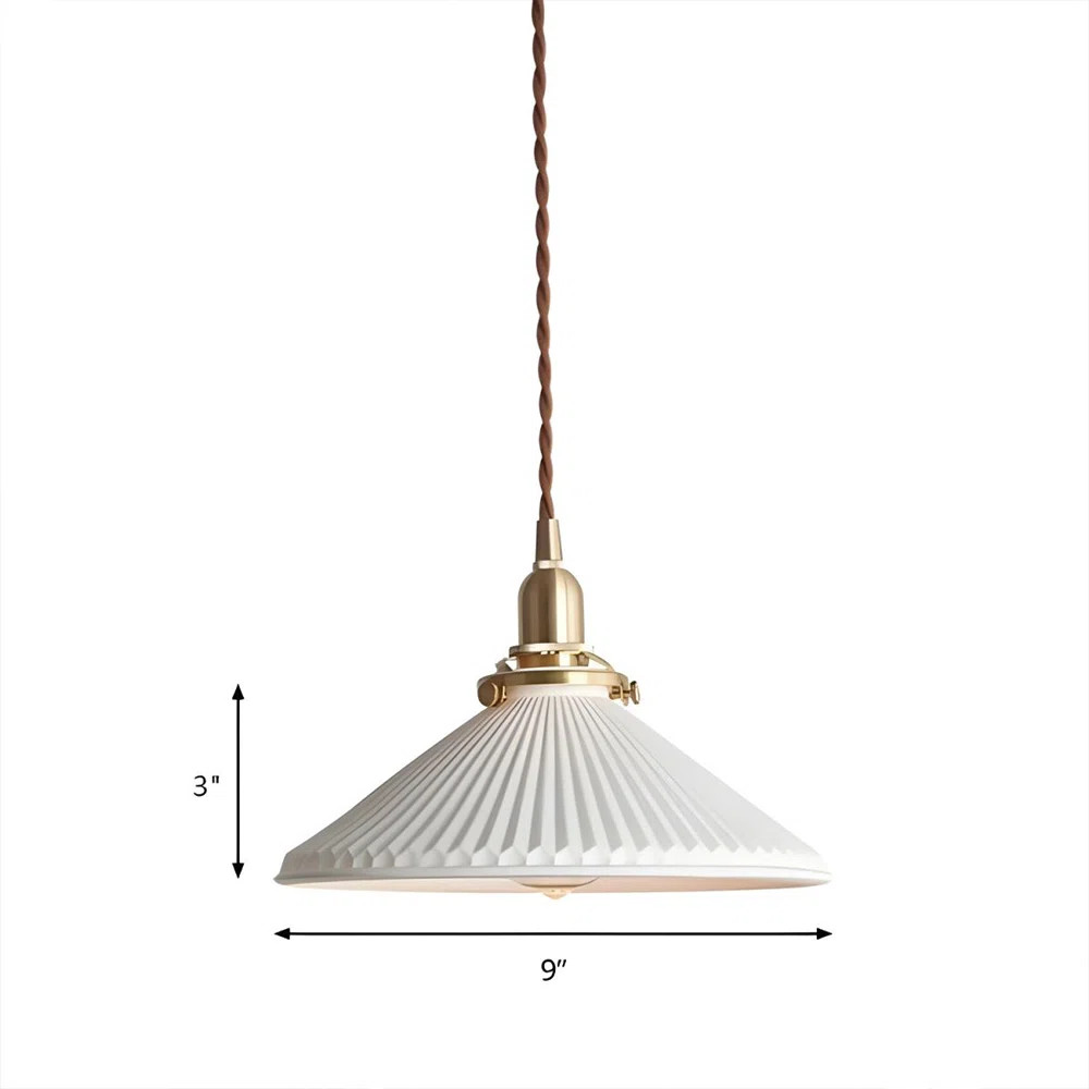 Rosdorf Park Eliase Simple Style Ceramics Pendant Lamp Brass Hanging Ceiling Light & Reviews | Wa... | Wayfair North America