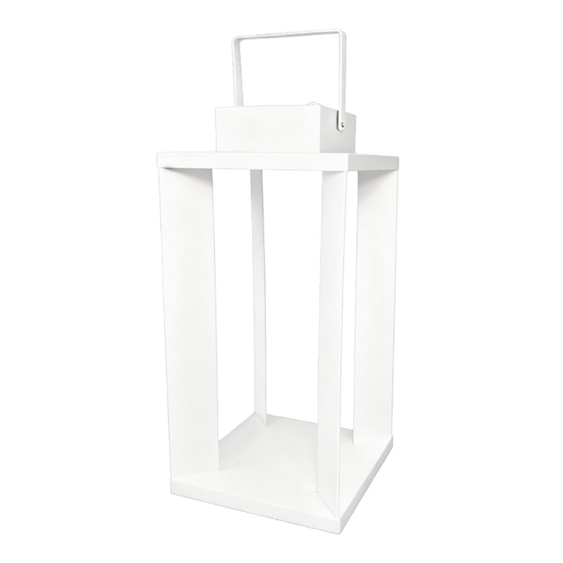 White Modern Outdoor Lantern, 18" | At Home