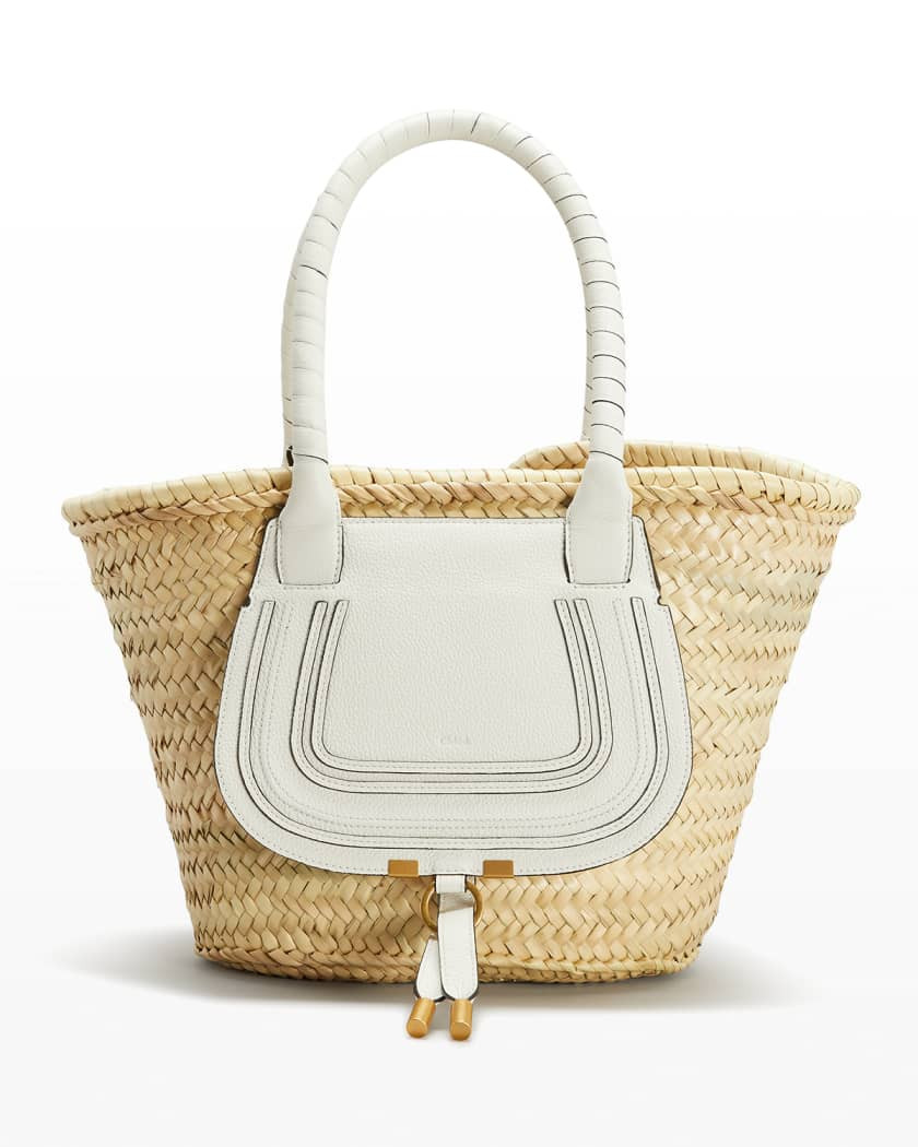 Chloe Marcie Medium Raffia Tote Bag | Neiman Marcus