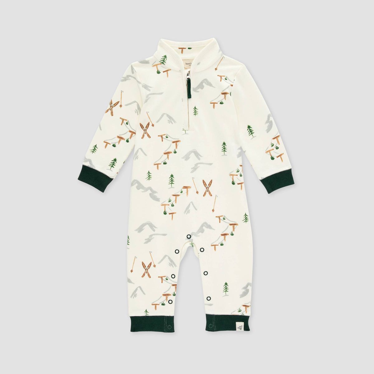 Burt's Bees Baby® Boys' Hittin' The Slopes French Terry Collard Jumpsuit | Target