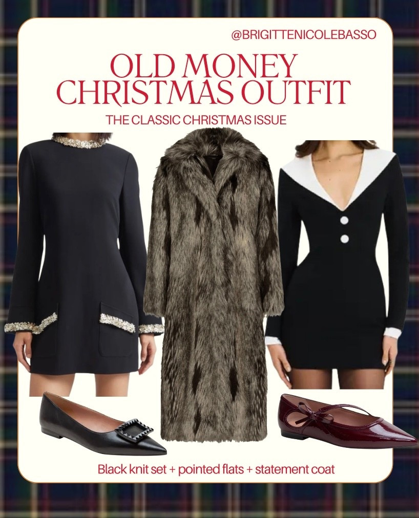 This old money Christmas outfit is the definition of timeless holiday elegance. A sleek black knit set styled with pointed-toe flats and a statement faux fur coat creates a polished, quiet luxury look that feels elevated but effortless. This outfit is perfect for Christmas Day, holiday dinners, formal gatherings, or winter events when you want to look sophisticated without being overdone. The tailored black base keeps the look classic, while the dramatic outerwear adds that signature old money finish.

#LTKootd #LTKHoliday #LTKGiftGuide