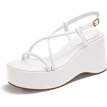 Coutgo Women's Platform Wedge Slingback Sandals | Amazon (US)