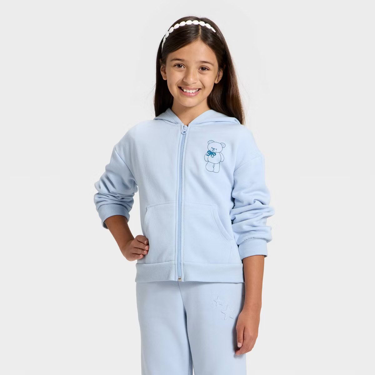 Girls' Fleece Hooded Zip-Up Sweatshirt - Cat & Jack™ | Target