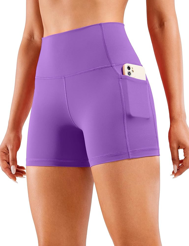 CRZ YOGA Women's Naked Feeling Biker Shorts - 4''/ 5''/ 6''/ 8'' High Waisted Yoga Gym Spandex Sh... | Amazon (US)