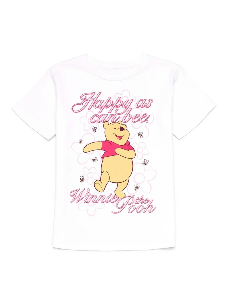 Disney Winnie the Pooh Girls Short Sleeve Graphic T-Shirt, Sizes 4-16 | Walmart (US)
