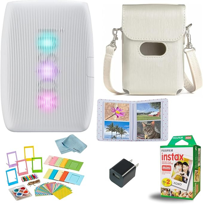 Fujifilm INSTAX Mini Link 3 Smartphone Printer + INSTAX Mini Instant Film (20 Sheets) + USB Wall ... | Amazon (US)