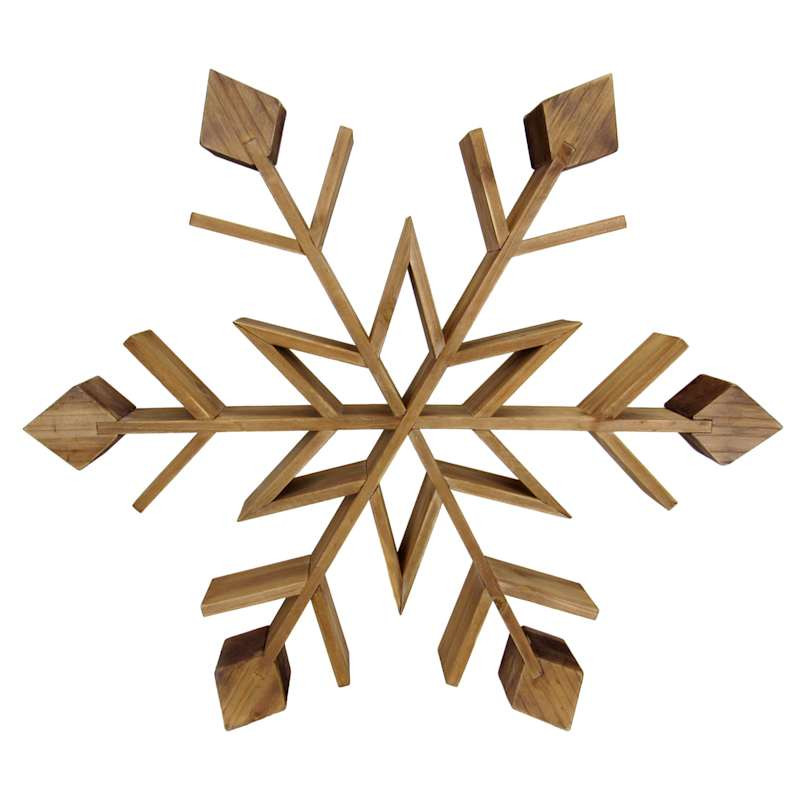Natural Wood Snowflake, 24" | At Home