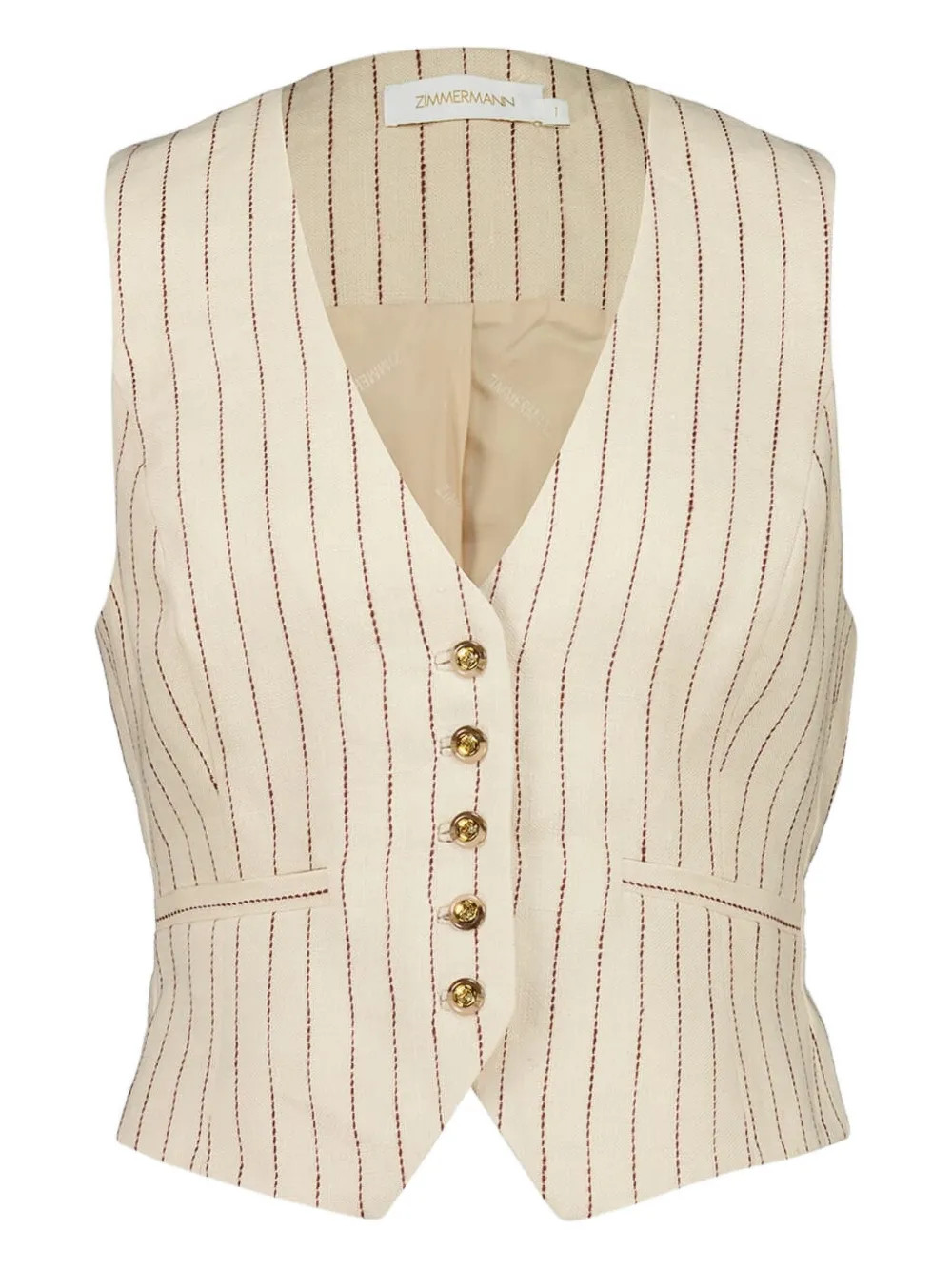 pinstripe button vest | Farfetch Global