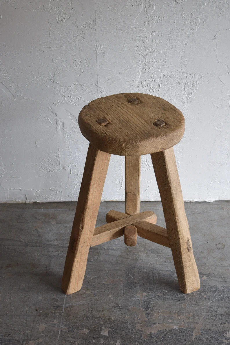 Made to order: Vintage Style Round Accent Stool Plant stand side table | Etsy (US)