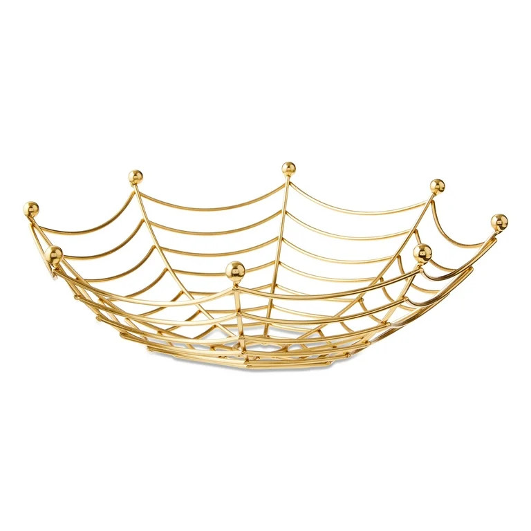 Spider Web Wire Basket Tabletop Decor, Gold, 10.5" x 3.25", Halloween by Way To Celebrate - Walma... | Walmart (US)