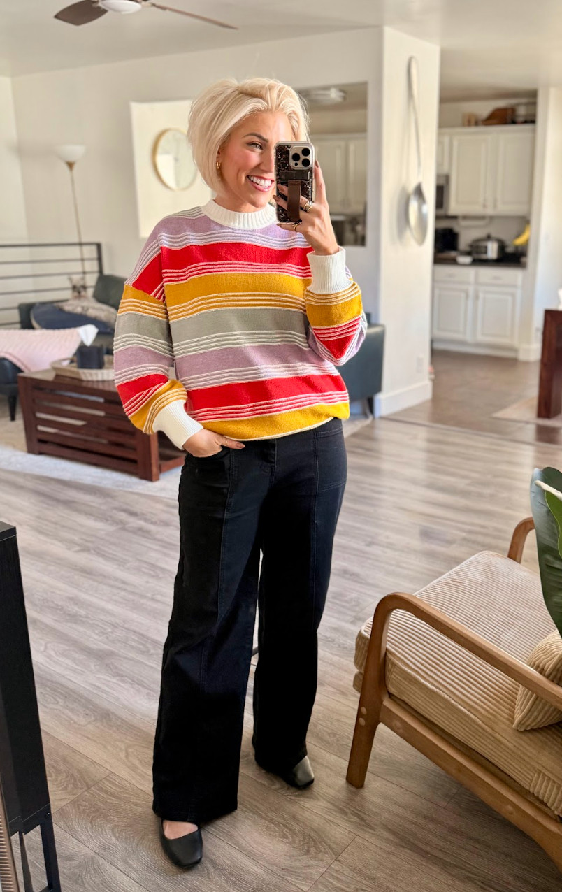 Loving this sweater! Perfect with these wide leg jeans. Jeans: 8 Sweater: Small Shoes: TTS 

 #LTKootd #LTKSaleAlert