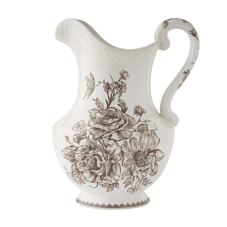 The Pioneer Woman Agatha Stoneware 2-Quart Pitcher, Brown | Walmart (US)
