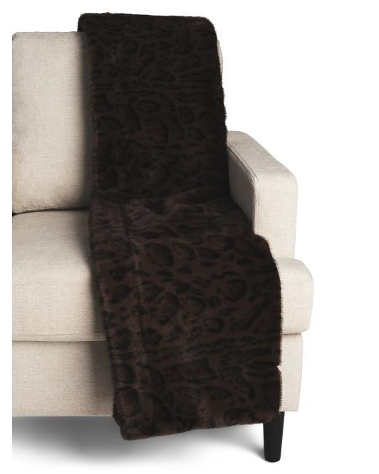 Leopard Print Luxury Faux Fur Throw | TJ Maxx