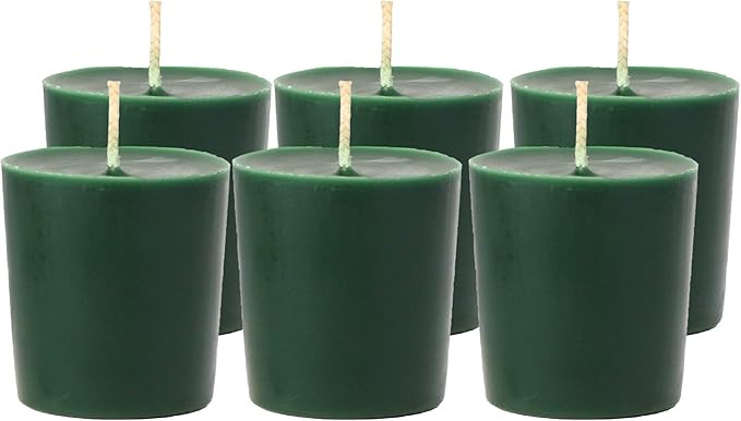 CandleNScent Dark Green Votive Candles | Unscented - 15 Hour Burn Time - Made in USA (Pack of 6) | Amazon (US)