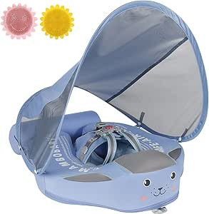 Mambobaby Baby Pool Float with Canopy,Non Inflatable Baby Swim Float,Upgrade Soft Skin-Friendly M... | Amazon (US)