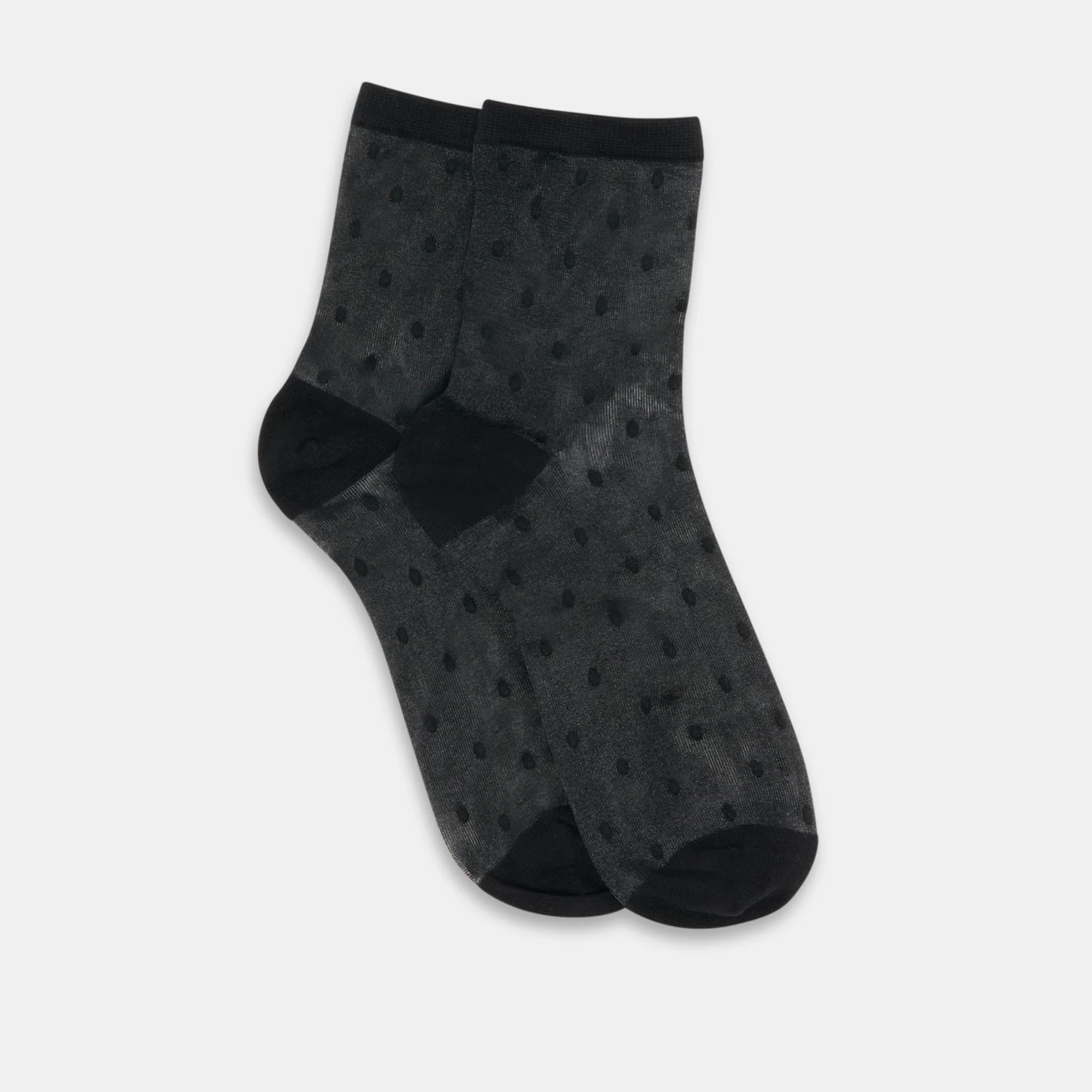 Sheer Polka Dot Anklet Socks Black | DolceVita.com