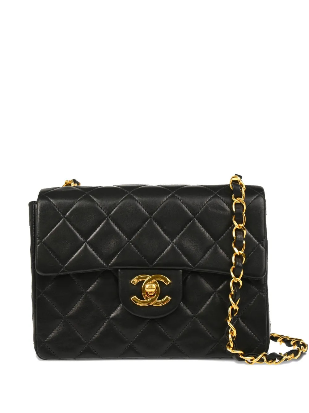 CHANEL Pre-Owned 1992 mini Classic Square Flap bag - Black | Farfetch Global
