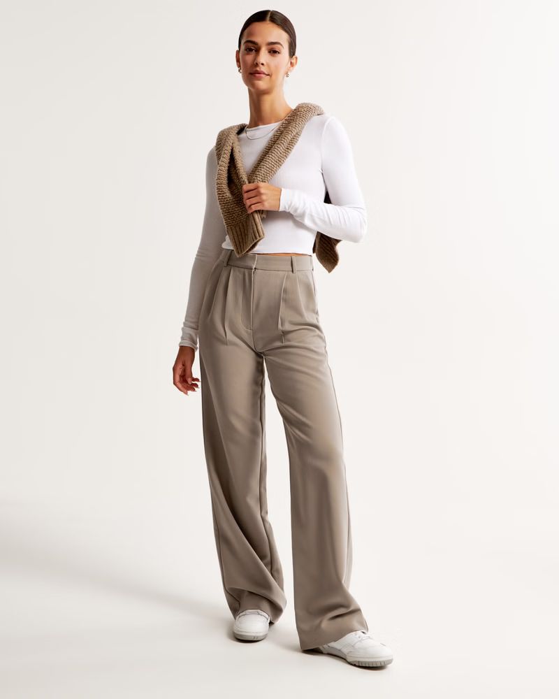 Women's A&F Sloane Tailored Pant | Women's Bottoms | Abercrombie.com | Abercrombie & Fitch (US)