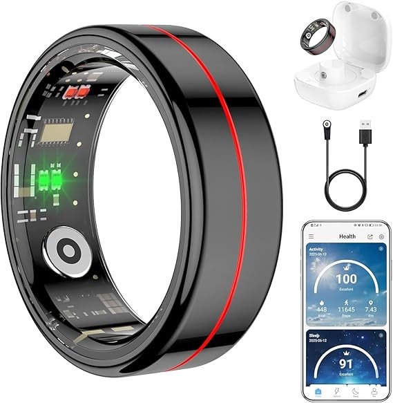 Fit Ring for Women Men, Ring Health Tracker with Heart Rate,Blood Oxygen,Heart Rate Variability, ... | Amazon (US)