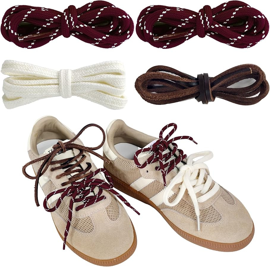 UamGlsob 4PCS Multi Color Shoe Laces for Sneakers, Cool Fun Cute Design DIY Fashion Colored Shoel... | Amazon (US)