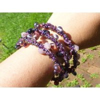 Vintage Art Glass Purple Iridescent Bead Bracelet, 1990S, Unique Artisan Piece, Great For Stacking, Must See | Etsy (US)