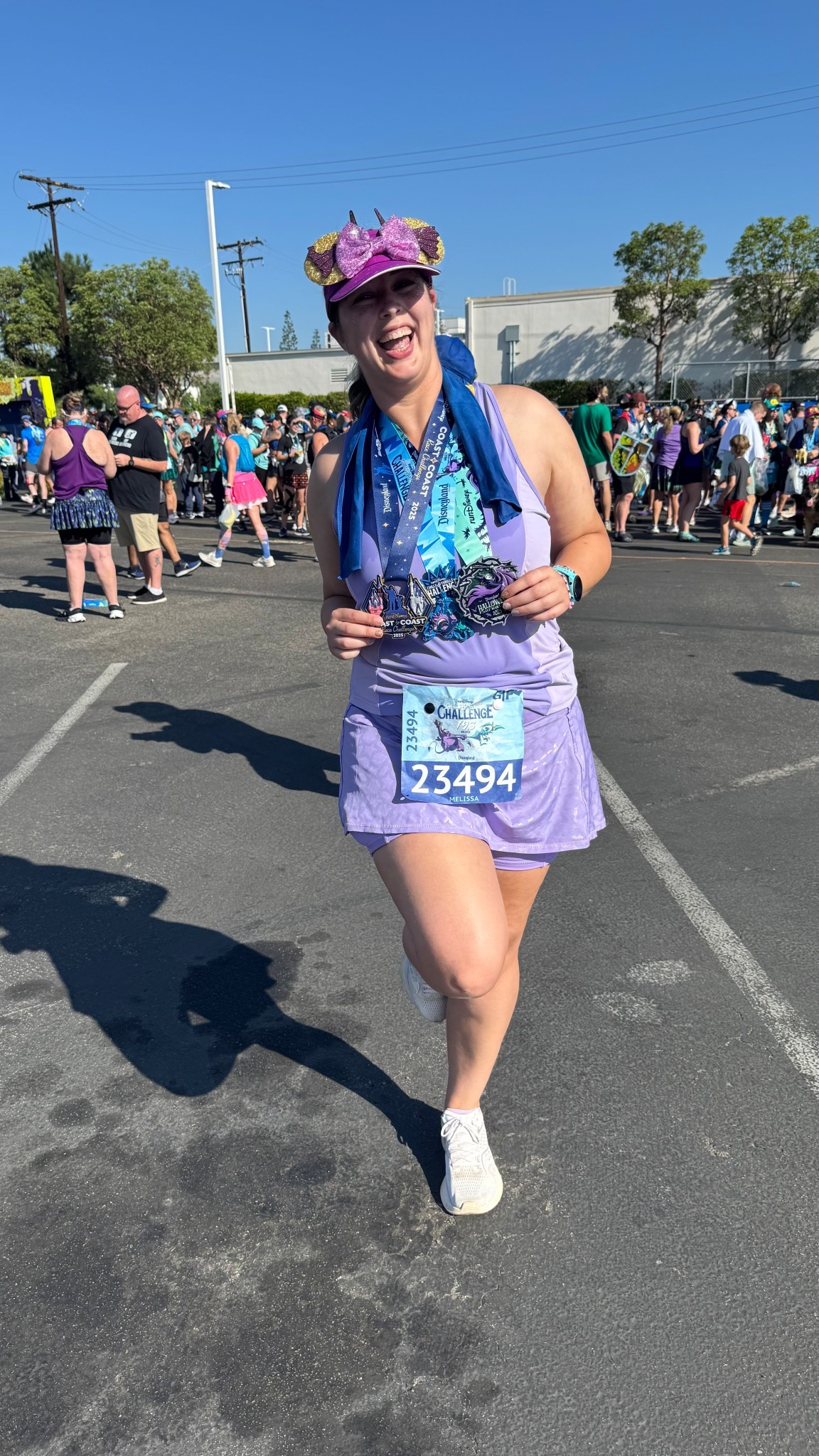 Half marathon outfit! - pain from Hercules themed - purple Arabian nights set from crowned athletics, currently 50% off (size medium in all - sports bra, skirt and flow), visor from Etsy and shoes are saucony trail 17 (size 9 1/2)

Midsize, midsize outfit, size 10, ootd, Outfit inspo, Hercules finds, Disney parks Outfit, Disney bound,  under $50 outfit, affordable outfit, casual outfit, Disney villains , Etsy finds, Disney outfit, Mickey ears, minimal Disney style, #ltkdisney, Disney ears, Disney aesthetic, theme park outfit, Disney parks outfit ideas, comfy Disney outfit, small business finds,

#LTKMidsize #LTKStyleTip #LTKActive