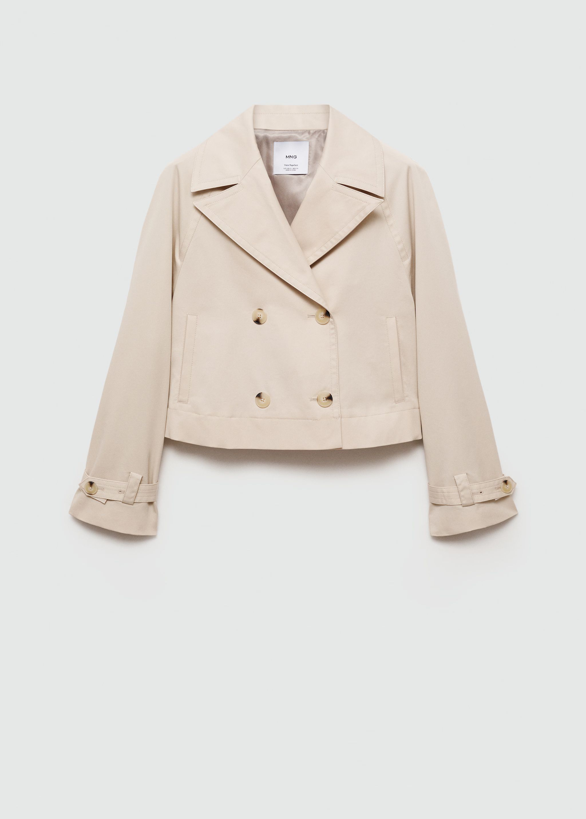 Cropped trench coat with lapels | MANGO (US)