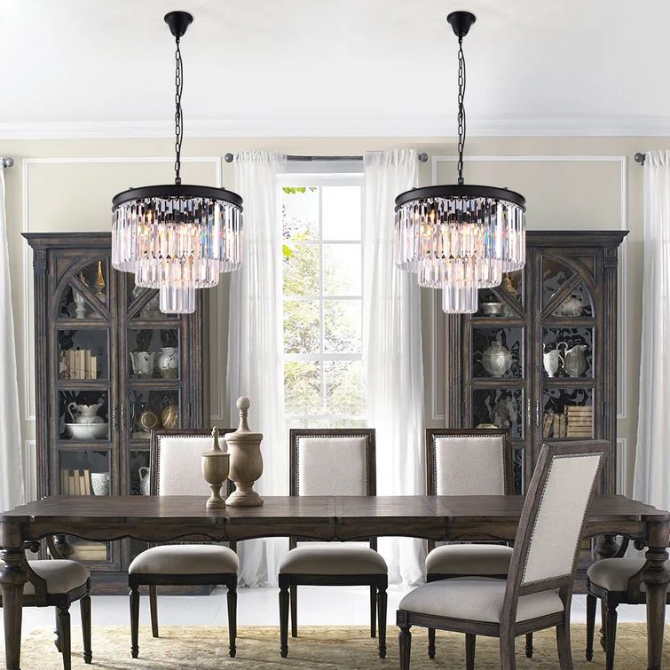 Hallum 7 - Light Unique Tiered Chandelier with Crystal Accents | Wayfair North America