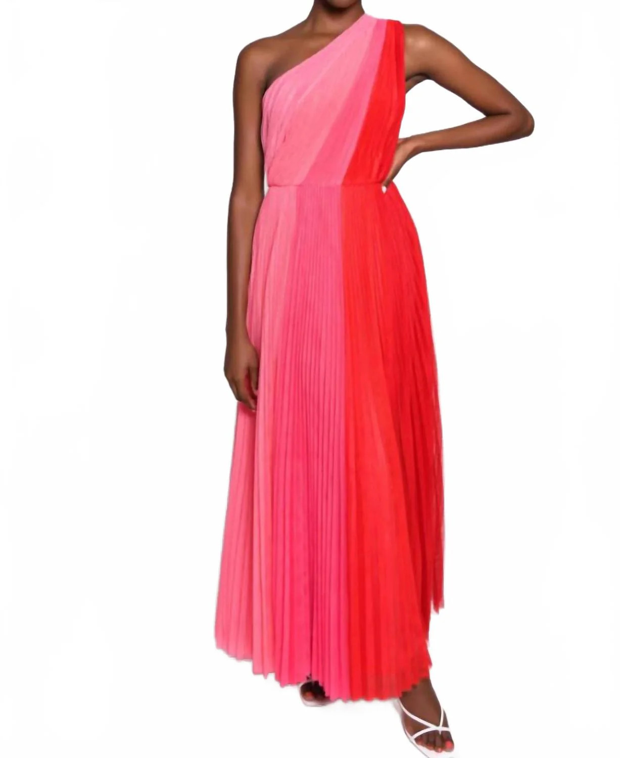 Women's Tarina Gown In Pink Color Block | Shop Simon