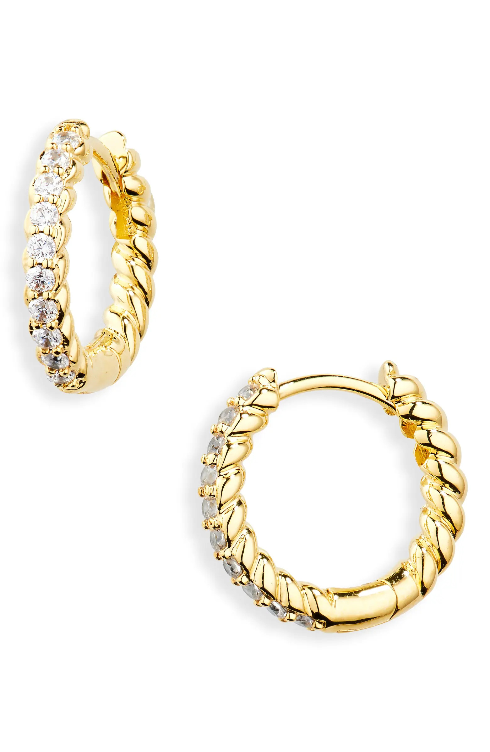 NORDSTROM RACK Demi Fine Pavé Twisted Huggie Hoop Earrings | Nordstromrack | Nordstrom Rack