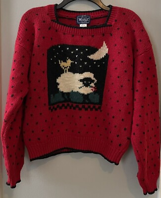 Woolrich Vintage Sweater 100% Wool Red Sheep Women’s Size M | eBay US