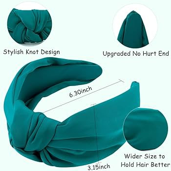 TOBATOBA Peacock Blue Headband, Top Knot Headband Satin Silk for Women, Wide Headbands for Women'... | Amazon (US)